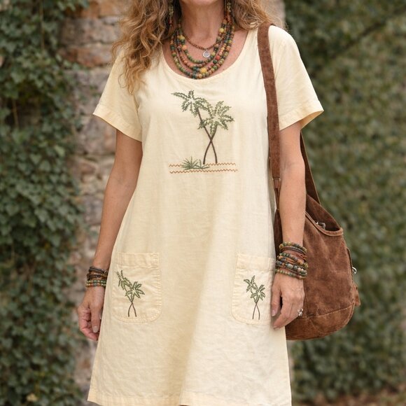 Blue J Dresses & Skirts - Blue J. 100%cotton  VTG 90s Embroidery MIDI Coastal Dress Women’s M